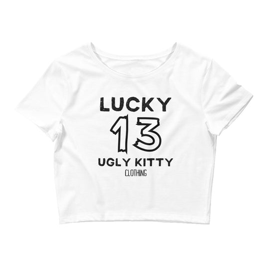 3 Ugly Kitty Lucky 13 Women’s Crop Tee